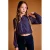 NoBell’ blousetop met print – donkerblauw/donkerrood