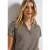Street One Dames Blouse met gespleten hals in effen kleur in Bruin