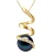 Diamond Pendant 0.060 Cts Gekweekte Pearl Zoetwater 7-8mm Ronde Black Yellow Gold
