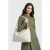 Coccinelle Leather Large Shoulder Bag In Cream
