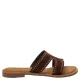 Lazamani Lina suède slippers met studs bruin