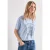 Street One Dames Shirt met ronde hals en opdruk aan de voorkant in Blauw