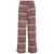 VILA straight high waist gestreepte geruite casual broek gebreid rood