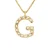 Ketting Diamonds 0.07 Cts alfabet letter “G” Geel Goud 18 Karaat