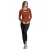 Warme lange mouwen T-shirt met geribde opening voor dames Admas