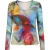 Meerkleurige top met abstracte bloemenprint en lange mouwen