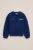 Blue Ridge – Jongens relaxed fit sweater met opdruk – Oversized – Donkerblauw – Katoen –