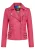 Dames leren fuchsia roze Brando bikerjack – Loddon