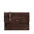 Manfield suede clutch donkerbruin