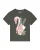 Watapparel Shirt ‘Flamingo mit Blumen’  kaki / gemengde kleuren