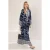 Trendyol Modest Dames Donkerblauw Etnisch patroon Maxi Lang Casual A-lijn Modest Jurken