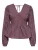 JDY Blouse ‘JDYVilda’  lichtgrijs / wijnrood / wit