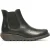 Fly London Dames Zwarte SALV Chelsea Leren Enkel Casual Wedge Heel Laarzen