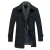 Heren winter verdikte effen kleur revers casual wollen jas met gestreepte kraag Kameelblauw