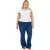 Brave Soul Dames/Dames Contrast Detail Plus T-shirt (Wit, Marine)