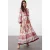 Trendyol Modest Dames Bordeaux Etnisch patroon Maxi Lang Casual A-lijn Modest Jurken