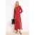 Trendyol Modest Dames Bordeaux Effen Maxi Lang Zakelijk A-lijn Modest Jurken