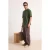 TRENDYOL MAN Heren Kaki Landschapsprint Kort Oversized T-shirts