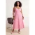 Trendyol Curve Dames Roze Effen Midi Mouwloos Cocktail A-lijn Grote maten Jurk