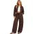 I Saw It First Fleece-bomberjack met doorlopende rits en relaxte pasvorm voor dames (Chocolade)