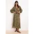 TRENDYOLMİLLA Dames Kaki Paisley Lang Oversized Overhemden