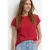 Street One Dames Shirt met overhangende schouders en structuurmix in Rood