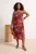 Trendyol Curve Dames Meerkleurig Bloemen Midi Mouwloos Recht Grote maten Jurk