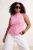 Trendyol Curve Dames Roze Effen Mouwloos Getailleerd Grote maten Blouses