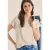 Cecil Dames Shirt met V-hals en kanten detail in Beige