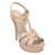 Saint Laurent Tribute Platform Sandalen In Glad Leer Beige