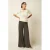 King Louie wide leg high waist broek met stippen zwart