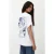 TRENDYOLMİLLA Dames Wit Grafisch Kort Oversized T-shirts