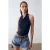 Mouwloze Blouse met Col en Strik