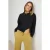 TRENDYOLMİLLA Dames Zwart Effen Lang, Regular fit Sweatshirts