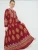 Bigdart Jurk  goudgeel / oranje / bourgogne / wit