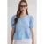 Gestructureerde Muslin Crew Neck Blouse met Knopen Sluiting