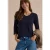 Effen shirt met 3/4-mouwen en V-hals