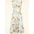 Topvintage Exclusive ~ Cindi Floral swing jurk in lichtblauw en oranje
