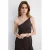 Mango one shoulder jurk bruin