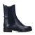 No Stress leren enkellaarzen met crocoprint donkerblauw