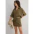 TRENDYOLMİLLA Dames Kaki Effen Driekwart mouw Boxy Overhemden