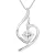 Solitaire vloer hanger zirkonium zilver 925 oxide wordt geleverd met een ketting aangeboden