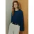 MANGO TEEN rechtvallende blousetop met plooien – donkerblauw