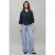 MANGO TEEN rechtvallende blouse met ruches – donkerblauw