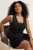 Trendyol Curve Dames Zwart Gestreept Mouwloos Getailleerd Grote maten Blouses