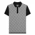 Lambretta Herenpoloshirt met tweekleurige all-over print (Zwart, Wit)