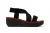 Fly London Dames YABI922FLY Zwarte Baksteen Cupido Leren Sandalen Espadrille Platform Wedges