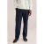 WE Fashion regular chino met linnen donkerblauw