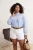 Trendyol Curve Dames Blauw Effen Lang Oversized Grote maten Overhemden