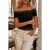TRENDYOLMİLLA Dames Zwart Effen Kort Regular fit Blouses